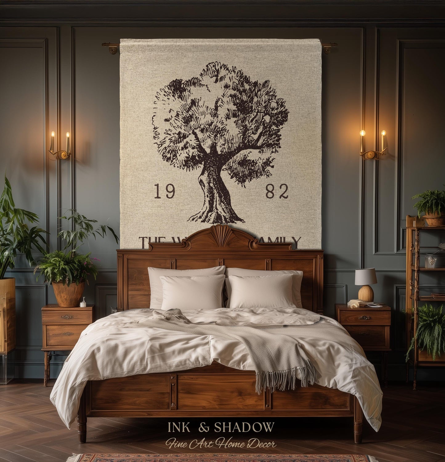 Anniversary Gift Personalized Family Tree Wall Art Blanket Custom Family Gift Meaningful | Wedding Gift Sentimental Gift for Mother in Law |