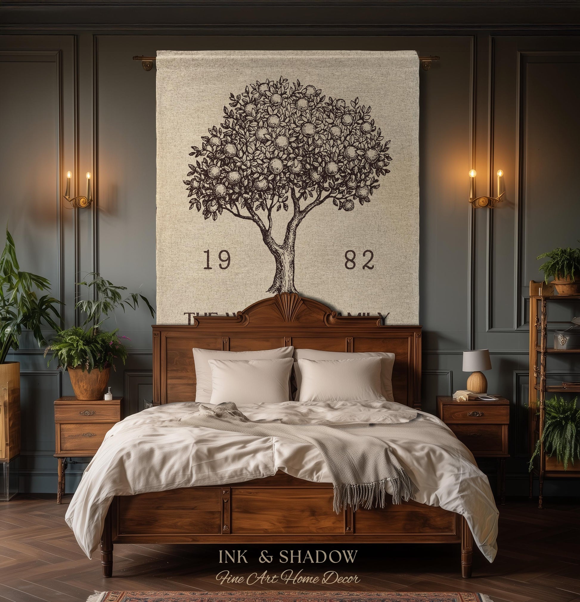 Personalized Family Tree Blanket Woven Tapestry | Family Tree Wall Art Blanket Custom Family Gift | Sentimental Gift for Mom Personalized |