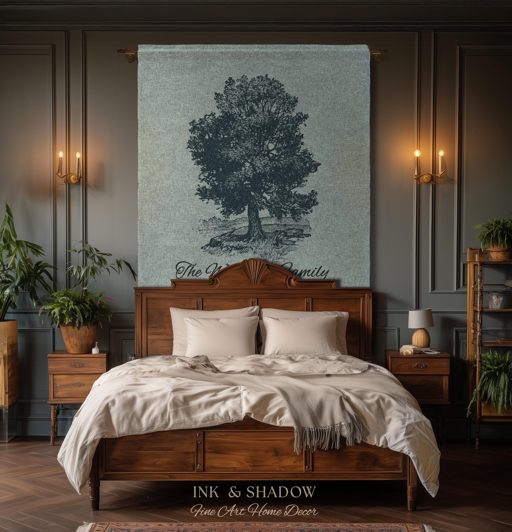 Custom Family Tree Blanket Woven Tapestry | Family Tree Wall Art Blanket Custom Family Gift | Sentimental Gift for Grandmother Personalized