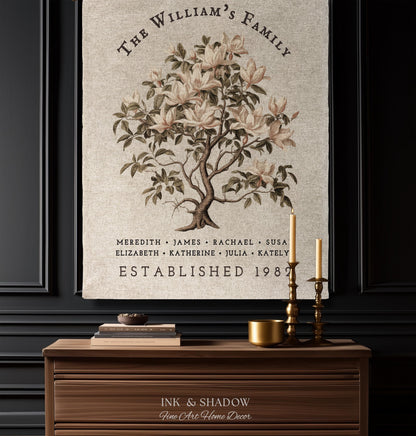 Vintage Family Tree Blanket | Family Name Blanket Custom Family Tree Gift Unique Gift for Mom Personalized Family Name Gift Personalized |