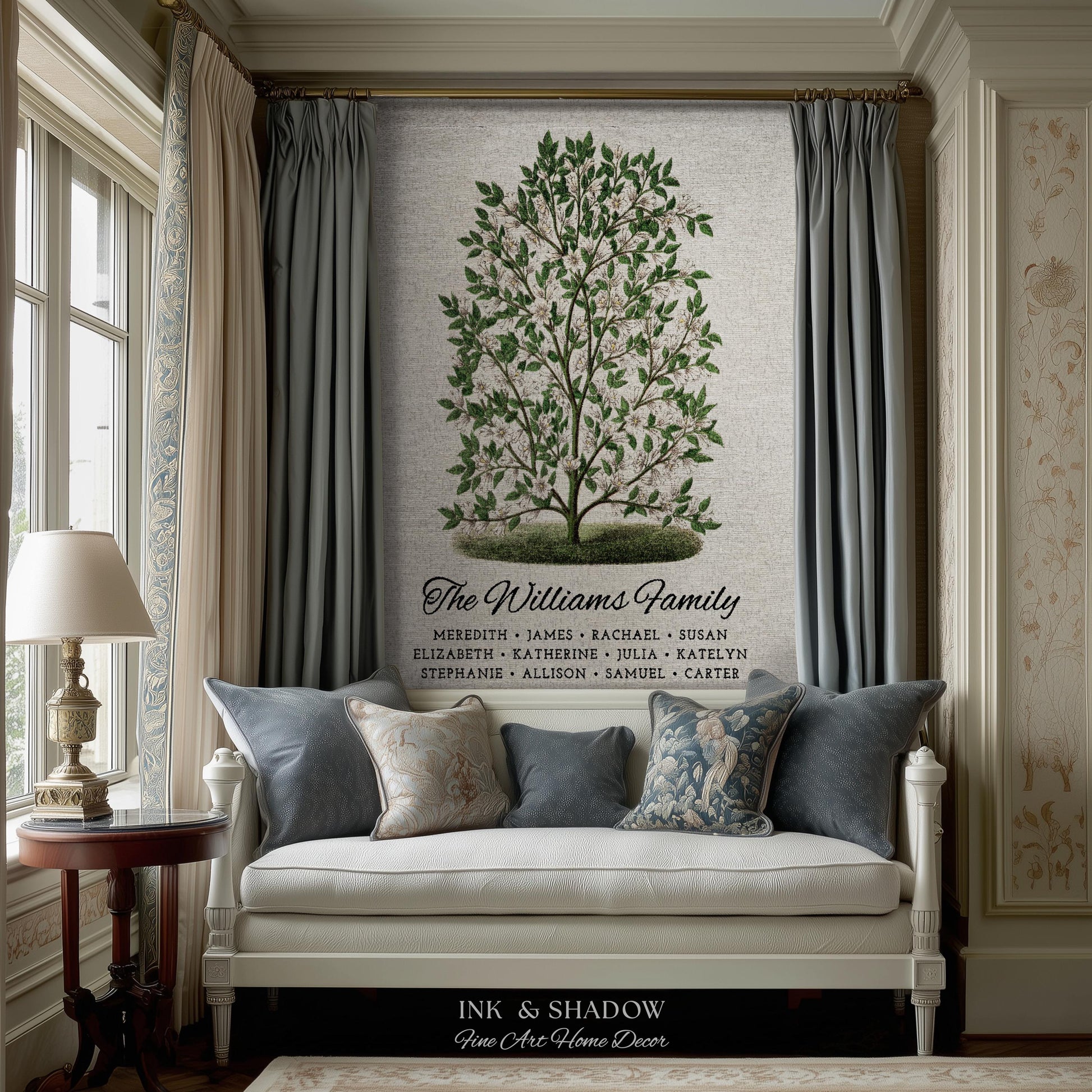 Grandparents Gift Personalized Family Tree Blanket Custom Family Gift Meaningful | Wedding Gift Sentimental Gift for Family Tree Wall Art |