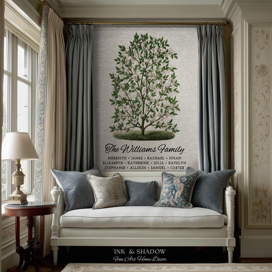 Grandparents Gift Personalized Family Tree Blanket Custom Family Gift Meaningful | Wedding Gift Sentimental Gift for Family Tree Wall Art |