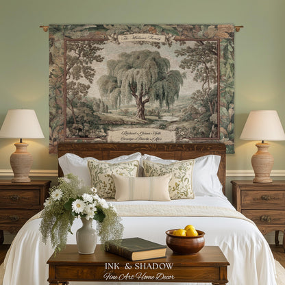 Rustic Woodland Landscape Custom Family Art | Sentimental Surname Personalized Keepsake Blanket Willow Tree Meaningful Housewarming Gift