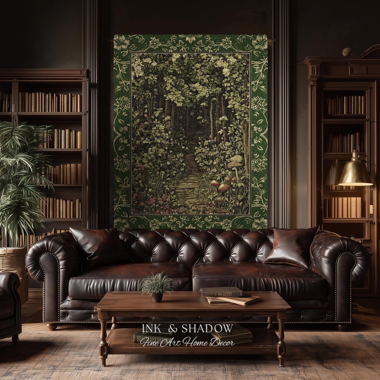 Fairytale Forest Botanical Throw Blanket | Mystic Aesthetic Woodland Home Magical Decor Plant Loving Bedroom Housewarming Gift Emerald Woods