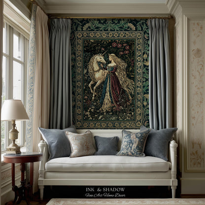 Rich Rococo Fairytale Woven Throw Blanket | Mystical Gothic Romance Aesthetic Regal Princesscore Bedroom Tapestry Cottagecore Renaissance
