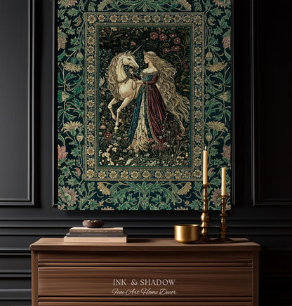 Rich Rococo Fairytale Woven Throw Blanket | Mystical Gothic Romance Aesthetic Regal Princesscore Bedroom Tapestry Cottagecore Renaissance