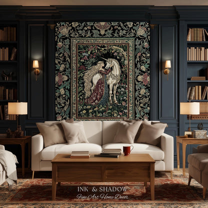 Baroque Fantasy Rustic Throw Blanket | Rococo Coquette Bedroom Decor Dark Royalcore Woven Wall Tapestry Medieval Storybook Gothic Aesthetic