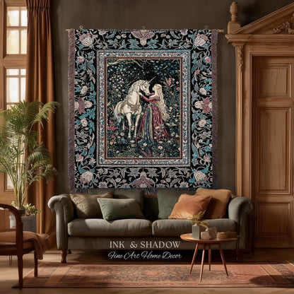 Rustic Fairytale Dark Teal Throw Blanket | Rococo Baroque Inspired Decor Medieval Princesscore Woven Tapestry Dreamy Fantasy Bedroom Style |