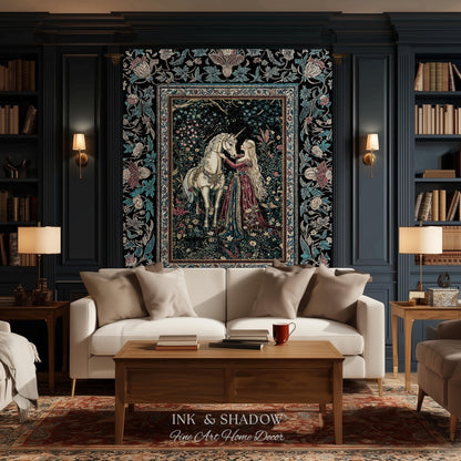 Rustic Fairytale Dark Teal Throw Blanket | Rococo Baroque Inspired Decor Medieval Princesscore Woven Tapestry Dreamy Fantasy Bedroom Style |