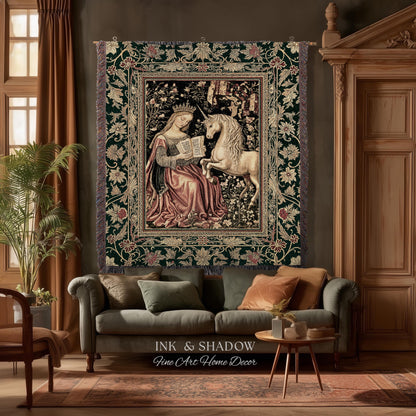 Baroque Storybook Rustic Wall Tapestry | Storybook Royalcore Decor Dark Romantic Cottagecore Tapestry Gothic Princess Woven Home Accent |