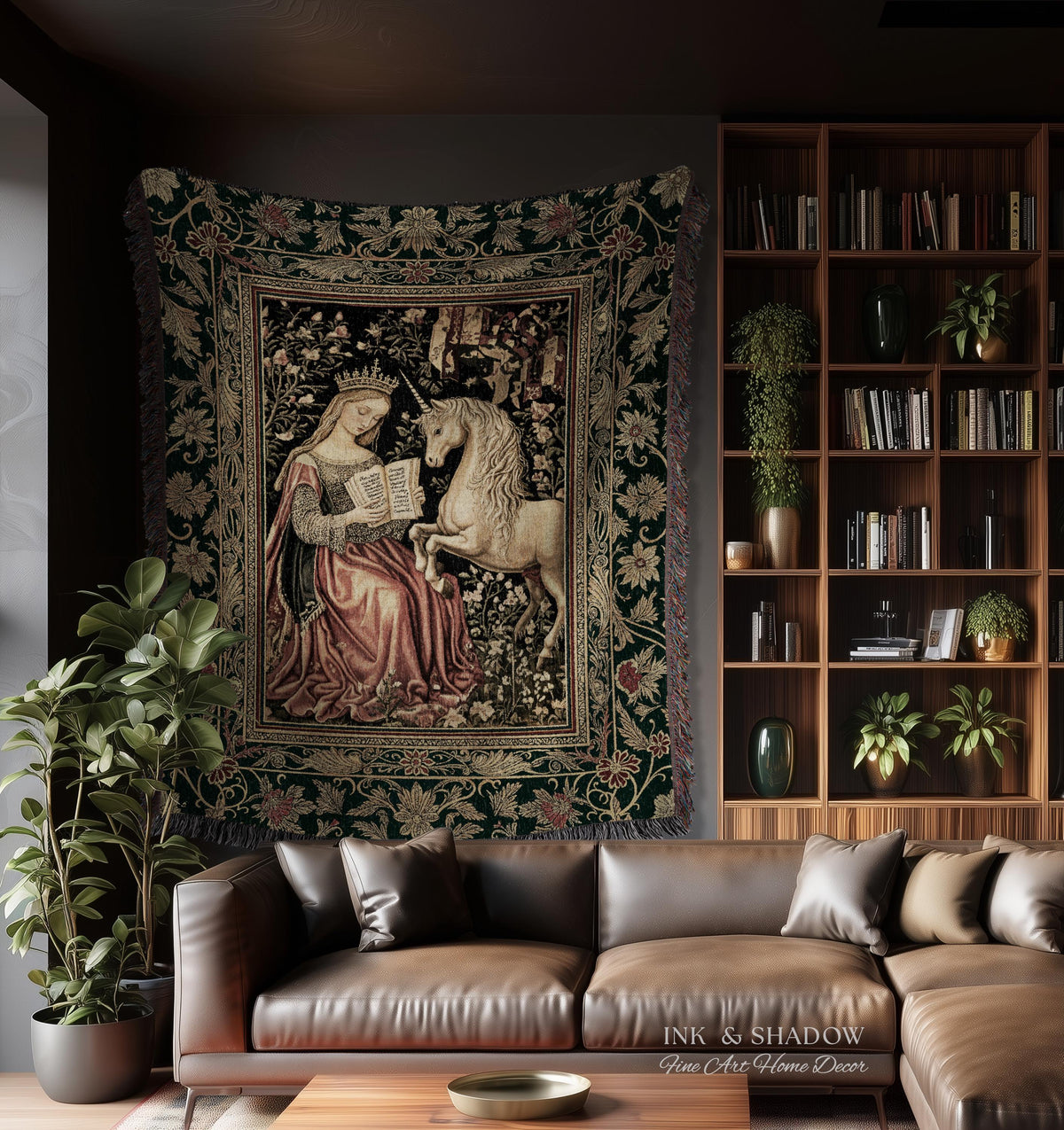 Baroque Storybook Rustic Wall Tapestry | Storybook Royalcore Decor Dark Romantic Cottagecore Tapestry Gothic Princess Woven Home Accent |
