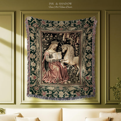 Baroque Storybook Rustic Wall Tapestry | Storybook Royalcore Decor Dark Romantic Cottagecore Tapestry Gothic Princess Woven Home Accent |