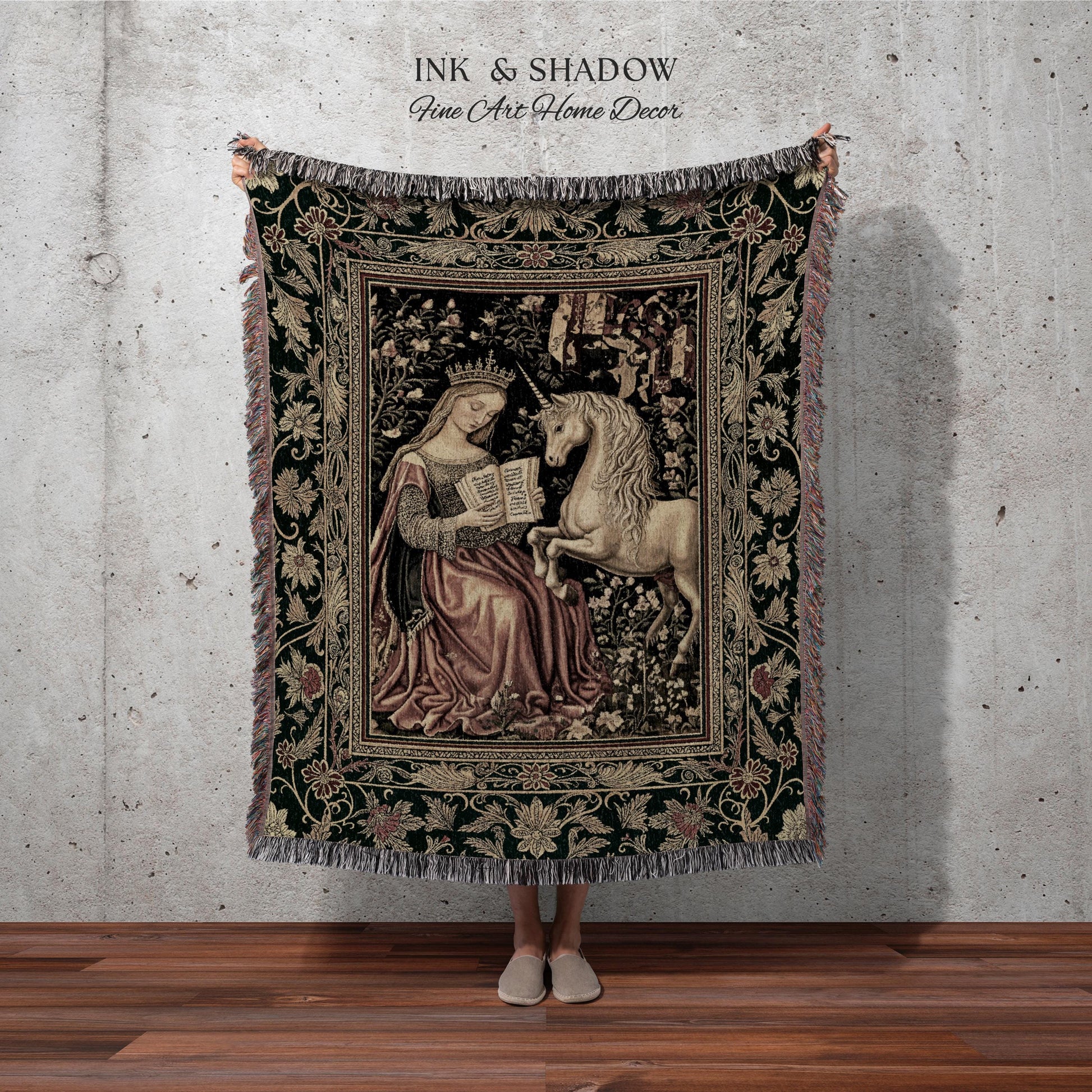 Baroque Storybook Rustic Wall Tapestry | Storybook Royalcore Decor Dark Romantic Cottagecore Tapestry Gothic Princess Woven Home Accent |