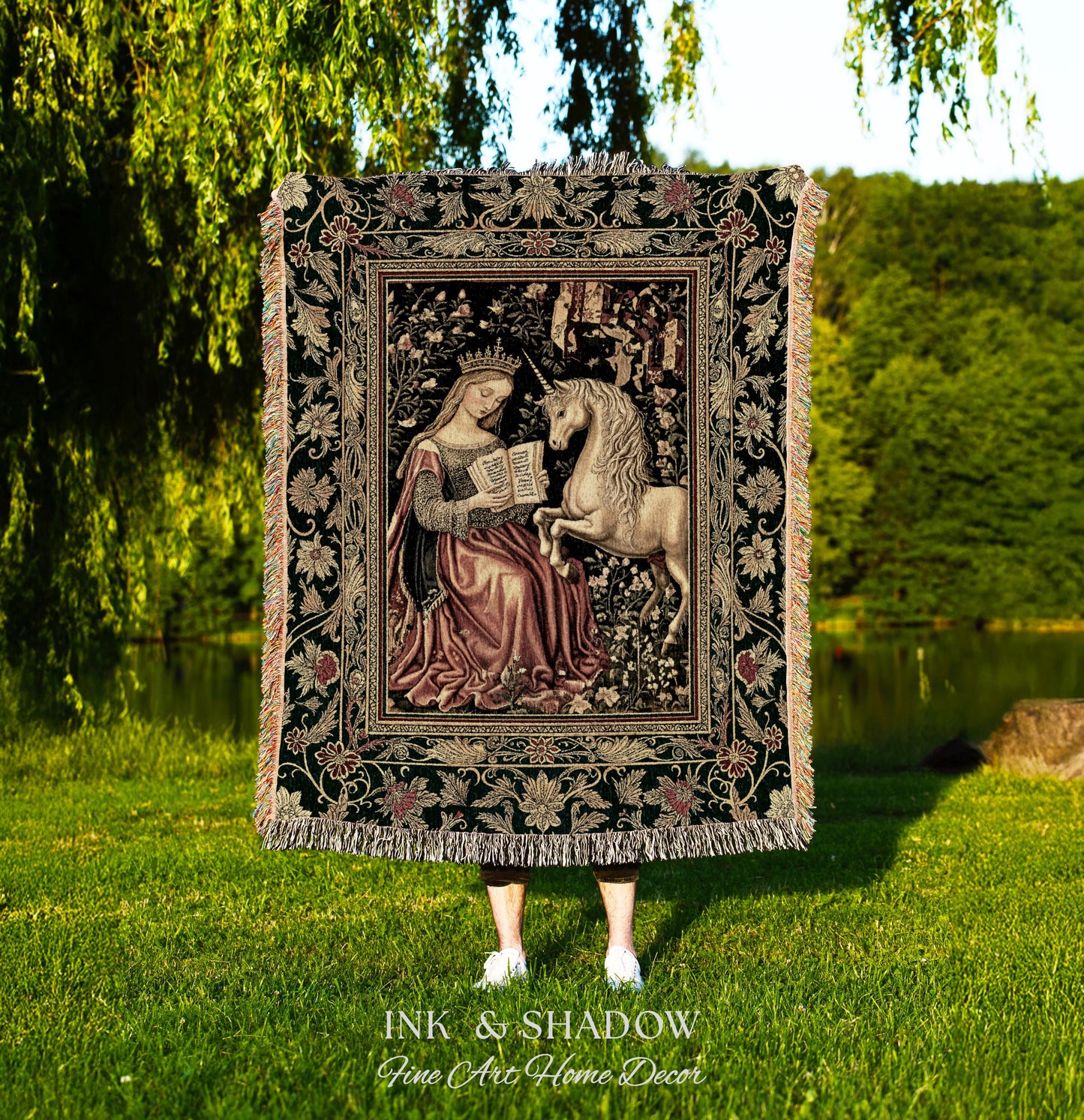 Baroque Storybook Rustic Wall Tapestry | Storybook Royalcore Decor Dark Romantic Cottagecore Tapestry Gothic Princess Woven Home Accent |
