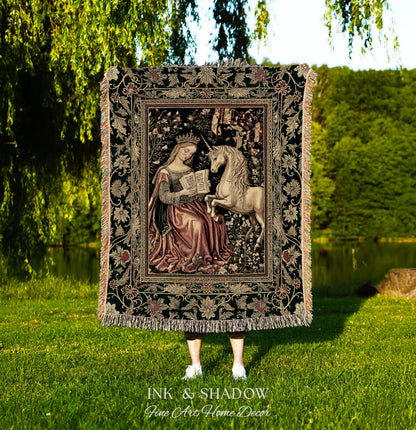 Baroque Storybook Rustic Wall Tapestry | Storybook Royalcore Decor Dark Romantic Cottagecore Tapestry Gothic Princess Woven Home Accent |