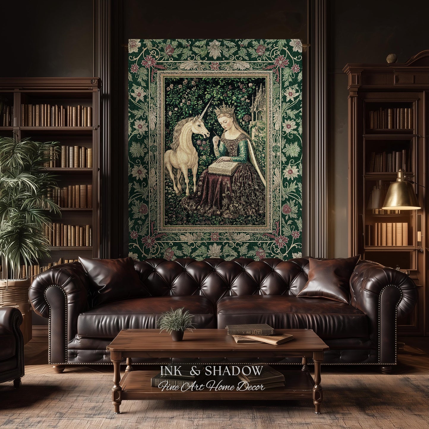 Whimsical Medieval Fantasy Throw Blanket | Rustic Storybook Cottagecore Coquette Regal Aesthetic Woven Tapestry Dark Royalcore Folklore |