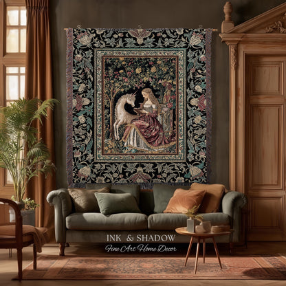 Royal Fairytale Botanical Throw Blanket | Rococo Storybook Decor Cottagecore Medieval Romance Princesscore Woven Tapestry Gothic Bedroom |