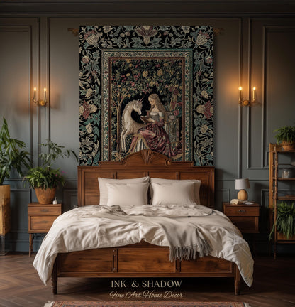 Royal Fairytale Botanical Throw Blanket | Rococo Storybook Decor Cottagecore Medieval Romance Princesscore Woven Tapestry Gothic Bedroom |