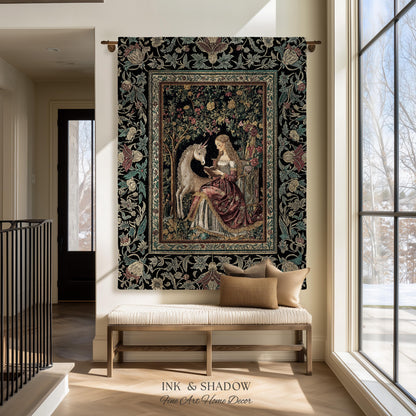 Royal Fairytale Botanical Throw Blanket | Rococo Storybook Decor Cottagecore Medieval Romance Princesscore Woven Tapestry Gothic Bedroom |
