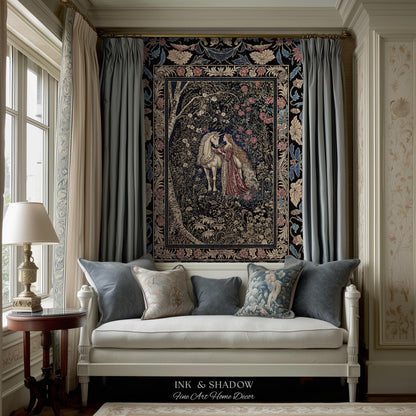 Fairy Forest Floral Maximalist Blanket | Pastel Coquette Light Academia Bedroom Ethereal Forest Spirits Dreamy Fairytale Woven Wall Tapestry