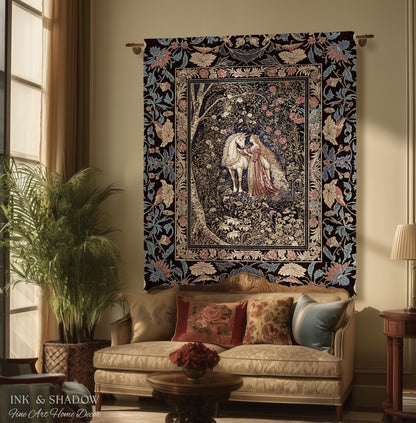 Fairy Forest Floral Maximalist Blanket | Pastel Coquette Light Academia Bedroom Ethereal Forest Spirits Dreamy Fairytale Woven Wall Tapestry