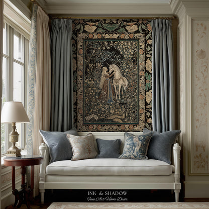 Magical Aesthetic Wildflower Throw Blanket | Ethereal Pastel Fairycore Mystic Medieval Woven Wall Tapestry Forest Spirits Dreamy Fairytale |