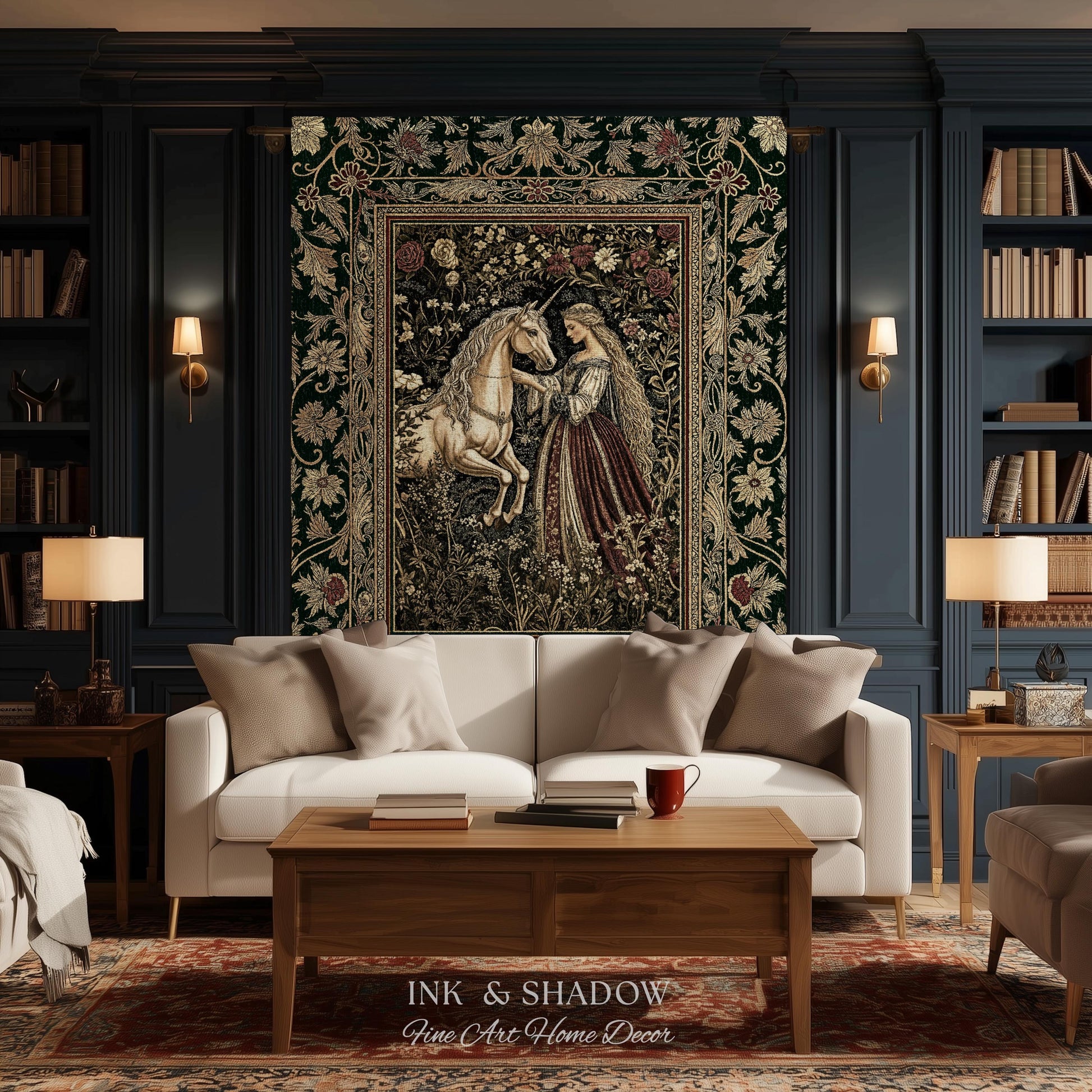Renaissance Fairytale Floral Throw Blanket | Baroque Cottagecore Aesthetic Literary Goth Tapestry Regal Princesscore Bedroom Decor Medieval