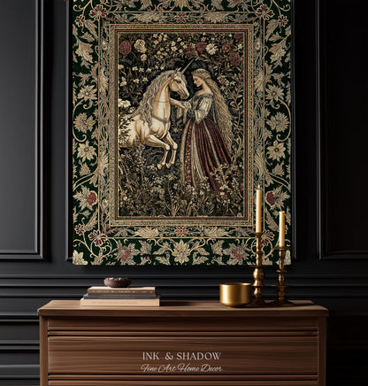Renaissance Fairytale Floral Throw Blanket | Baroque Cottagecore Aesthetic Literary Goth Tapestry Regal Princesscore Bedroom Decor Medieval