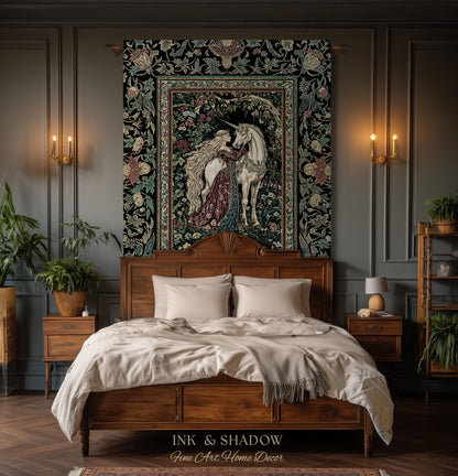 Baroque Fantasy Rustic Throw Blanket | Rococo Coquette Bedroom Decor Dark Royalcore Woven Wall Tapestry Medieval Storybook Gothic Aesthetic