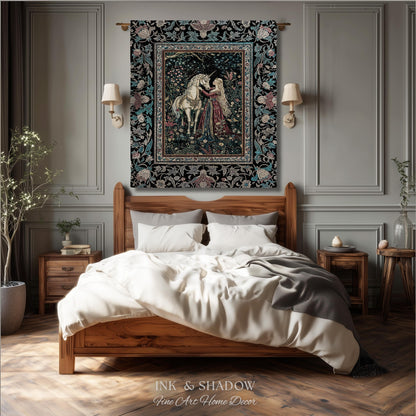 Rustic Fairytale Dark Teal Throw Blanket | Rococo Baroque Inspired Decor Medieval Princesscore Woven Tapestry Dreamy Fantasy Bedroom Style |