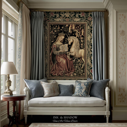 Baroque Storybook Rustic Wall Tapestry | Storybook Royalcore Decor Dark Romantic Cottagecore Tapestry Gothic Princess Woven Home Accent |