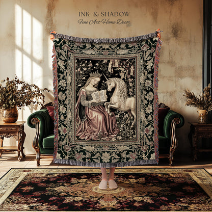 Baroque Storybook Rustic Wall Tapestry | Storybook Royalcore Decor Dark Romantic Cottagecore Tapestry Gothic Princess Woven Home Accent |