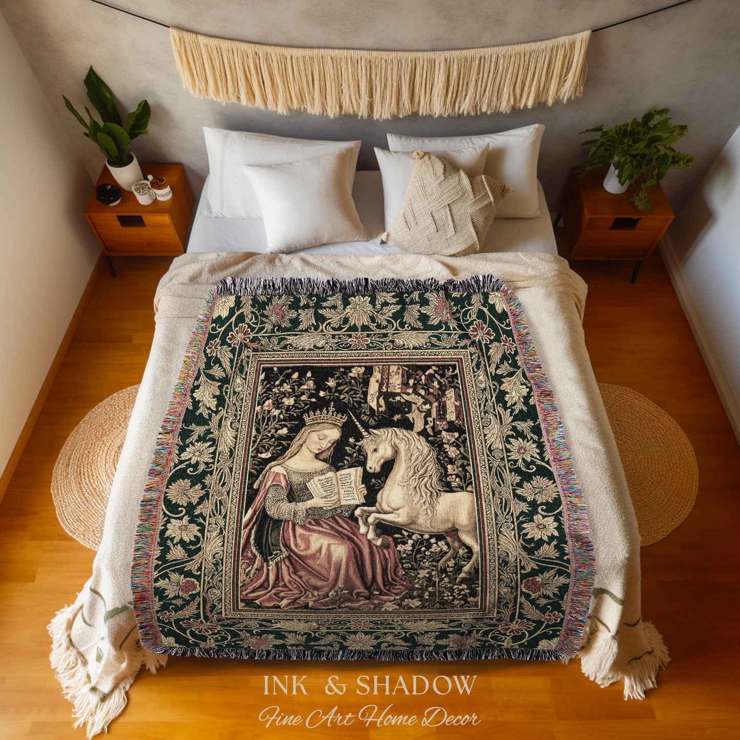 Baroque Storybook Rustic Wall Tapestry | Storybook Royalcore Decor Dark Romantic Cottagecore Tapestry Gothic Princess Woven Home Accent |