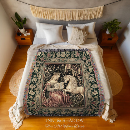 Baroque Storybook Rustic Wall Tapestry | Storybook Royalcore Decor Dark Romantic Cottagecore Tapestry Gothic Princess Woven Home Accent |