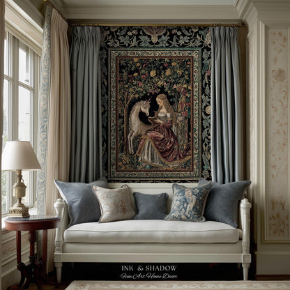 Royal Fairytale Botanical Throw Blanket | Rococo Storybook Decor Cottagecore Medieval Romance Princesscore Woven Tapestry Gothic Bedroom |