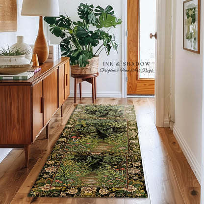 Toadstool Forest Mystical Mushroom Round Rug | Dark Academia Folklore Forest Inspired Fairycore Botanical Aesthetic Accent Rug Magical Style