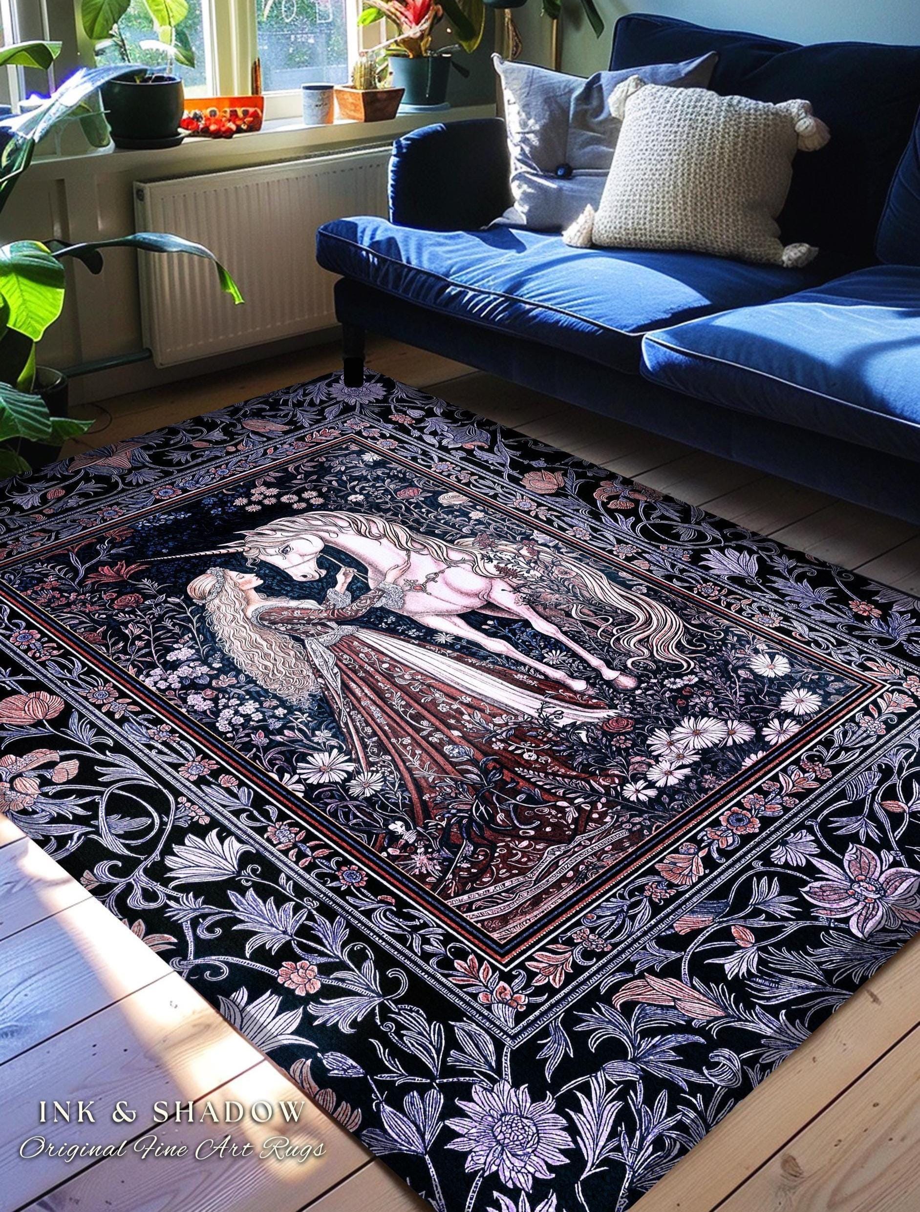 Enchanted Lavender Mystic Area Rug | Pastel Rococo Princesscore Decor Gothic Fairytale Home Decor Area Rug Storybook Dark Cottagecore Style