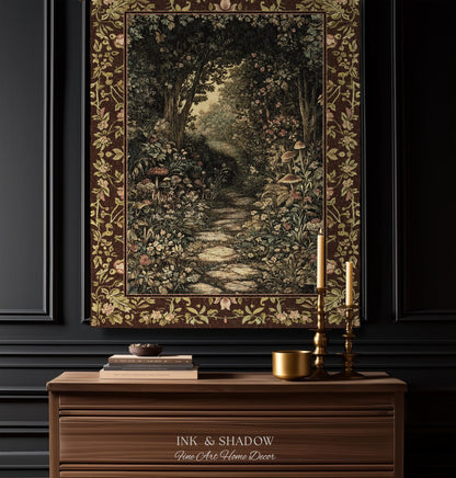 Fairy Ethereal Forest Woven Blanket | Mystic Dark Academia Folklore Inspired Fairy Aesthetic Tapestry Magic Dark Bedroom Medieval Botanical