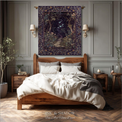 Magical Woodland Mushroom Tapestry | Fairytale Theme Woodland Botanical Aesthetic Whimsical Home Blanket Woven Bedroom Housewarming Gift |