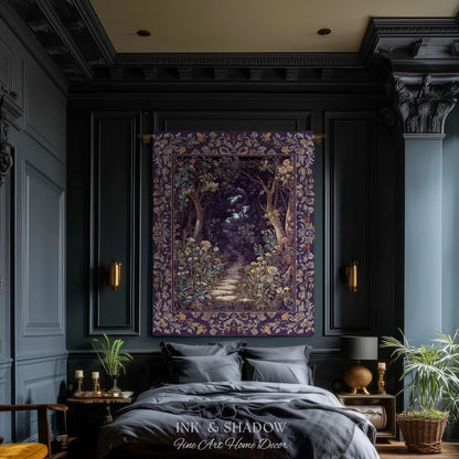 Magical Woodland Mushroom Tapestry | Fairytale Theme Woodland Botanical Aesthetic Whimsical Home Blanket Woven Bedroom Housewarming Gift |