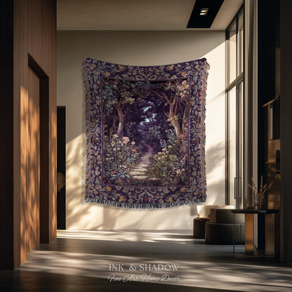 Magical Woodland Mushroom Tapestry | Fairytale Theme Woodland Botanical Aesthetic Whimsical Home Blanket Woven Bedroom Housewarming Gift |