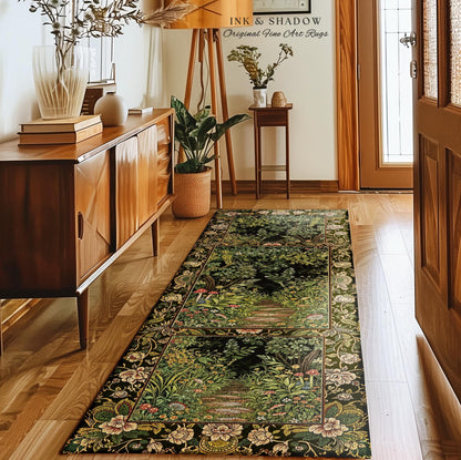 Toadstool Forest Mystical Mushroom Round Rug | Dark Academia Folklore Forest Inspired Fairycore Botanical Aesthetic Accent Rug Magical Style
