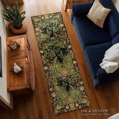 Toadstool Forest Mystical Mushroom Round Rug | Dark Academia Folklore Forest Inspired Fairycore Botanical Aesthetic Accent Rug Magical Style