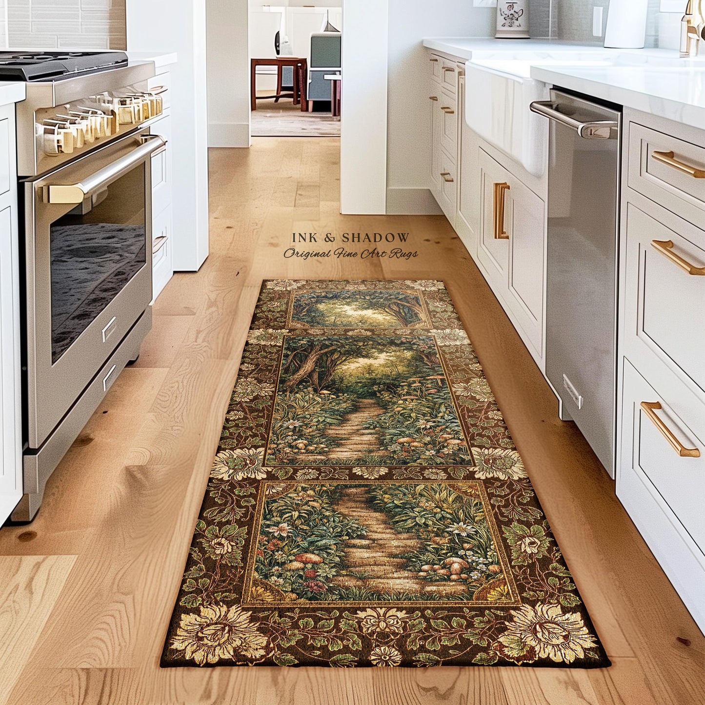 Fairy Ethereal Forest Round Area Rug | Mystic Dark Academia Folklore Inspired Fairy Aesthetic Home Accent Rug Magical Dark Bedroom Medieval