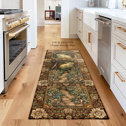 Fairy Ethereal Forest Round Area Rug | Mystic Dark Academia Folklore Inspired Fairy Aesthetic Home Accent Rug Magical Dark Bedroom Medieval