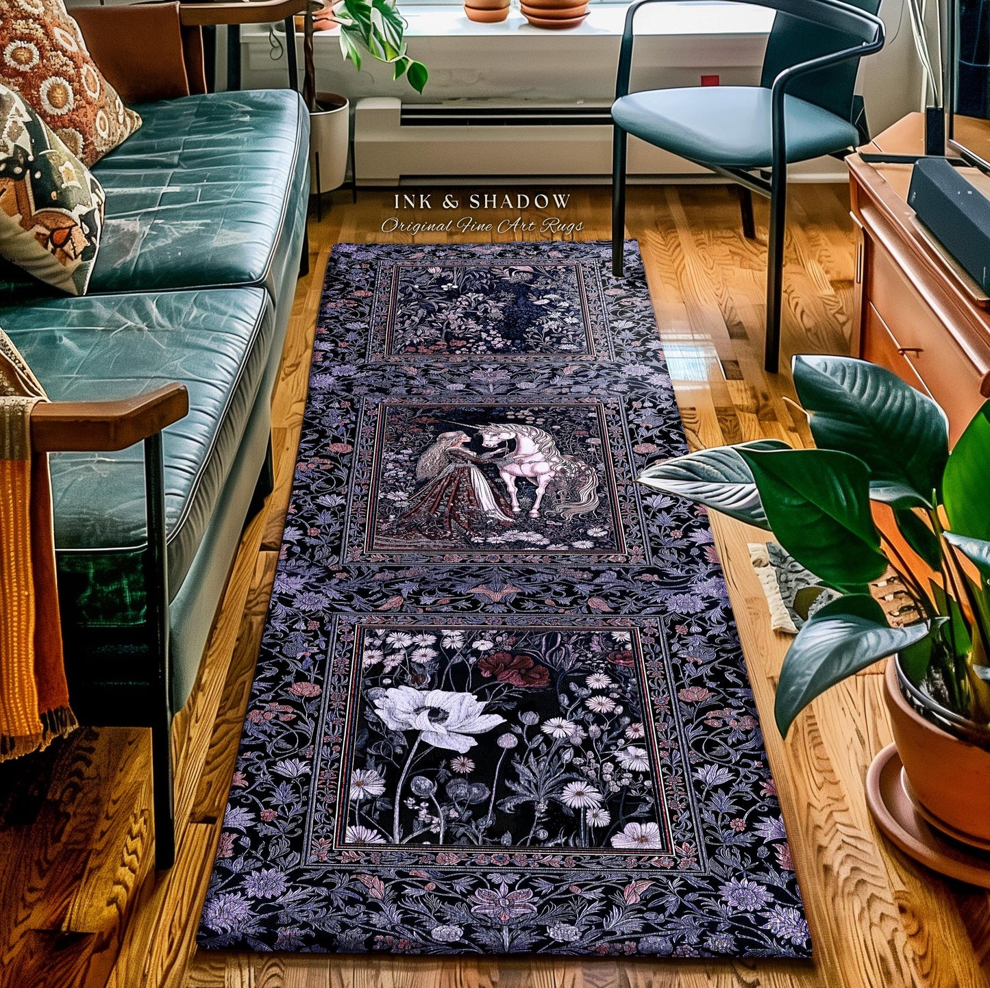 Enchanted Lavender Mystic Area Rug | Pastel Rococo Princesscore Decor Gothic Fairytale Home Decor Area Rug Storybook Dark Cottagecore Style