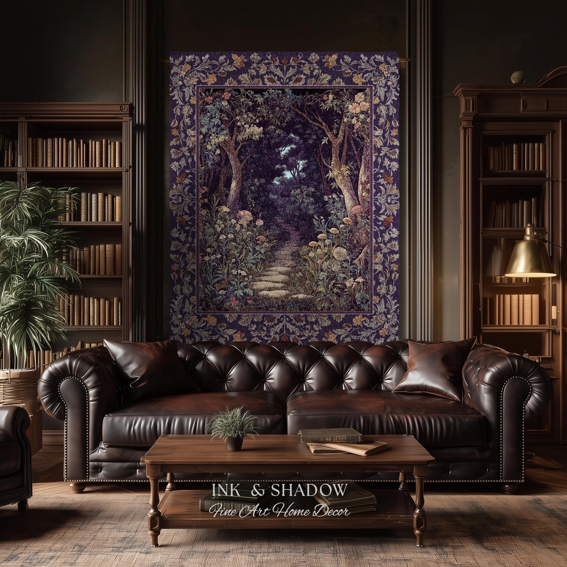 Magical Woodland Mushroom Tapestry | Fairytale Theme Woodland Botanical Aesthetic Whimsical Home Blanket Woven Bedroom Housewarming Gift |