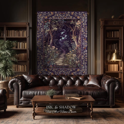 Magical Woodland Mushroom Tapestry | Fairytale Theme Woodland Botanical Aesthetic Whimsical Home Blanket Woven Bedroom Housewarming Gift |