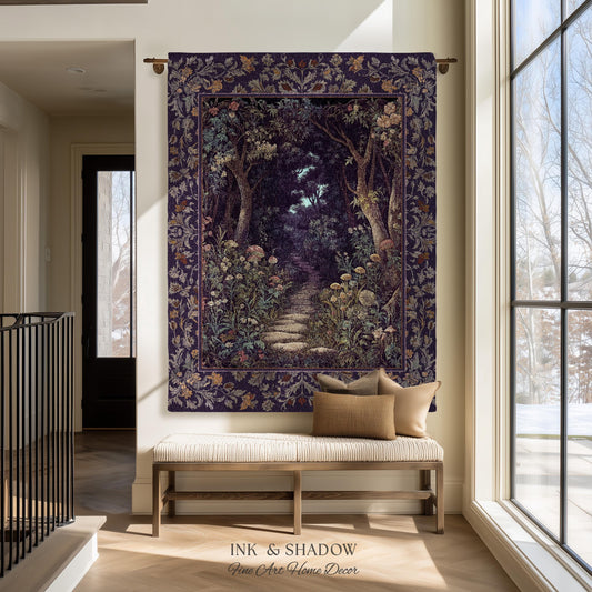 Magical Woodland Mushroom Tapestry | Fairytale Theme Woodland Botanical Aesthetic Whimsical Home Blanket Woven Bedroom Housewarming Gift |