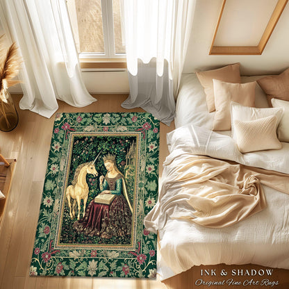 Whimsical Medieval Fantasy Area Rug | Rustic Storybook Cottagecore Coquette Regal Aesthetic Home Decor Accent Dark Royalcore Folklore Style